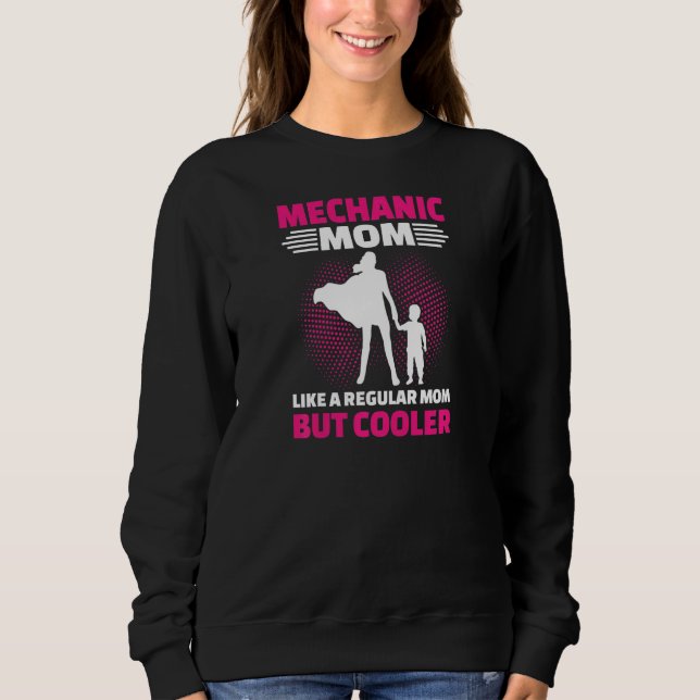 Womens Mechanic Mom Like A Regular Mom But Cooler T Shirt (Framsida)