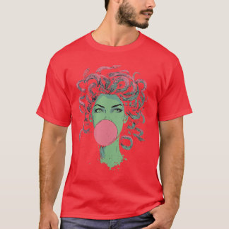 Womens Medusa Bubblegum Mythological Snake Hair Go T Shirt