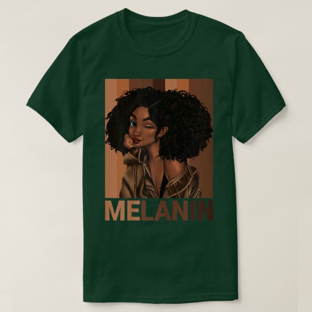 Womens Melanin Black Girls African Pride Black His T Shirt (Design framsida)