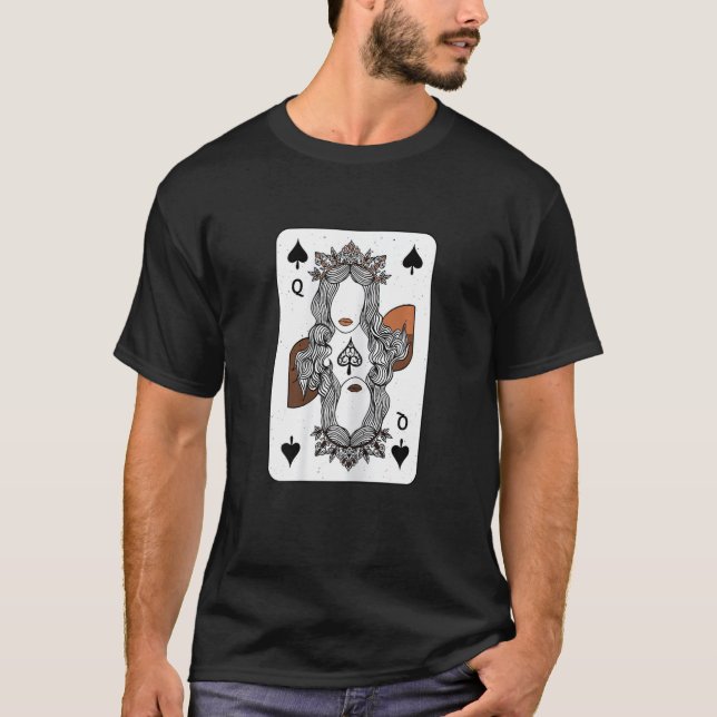 Womens Melanin Queen Of Spades Black History Month T Shirt (Framsida)
