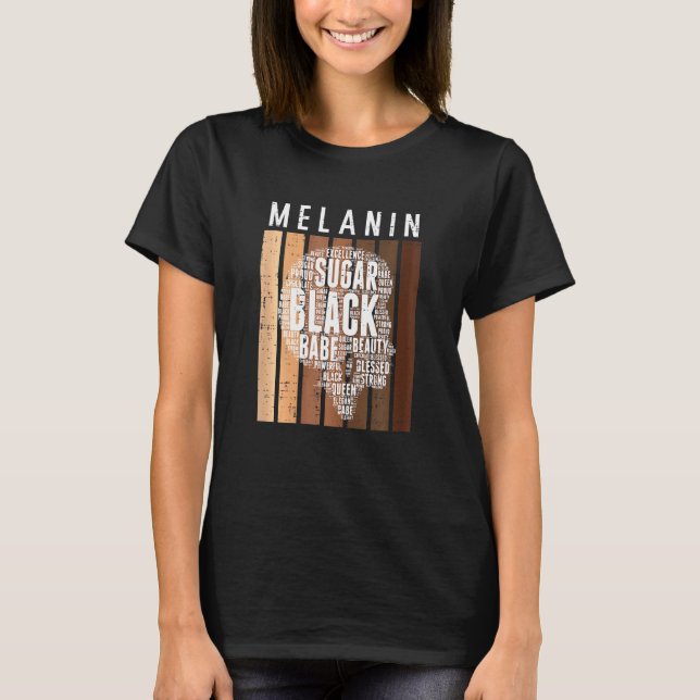 Womens Melanin Sugar Black Queen Afro African Prid T Shirt (Framsida)