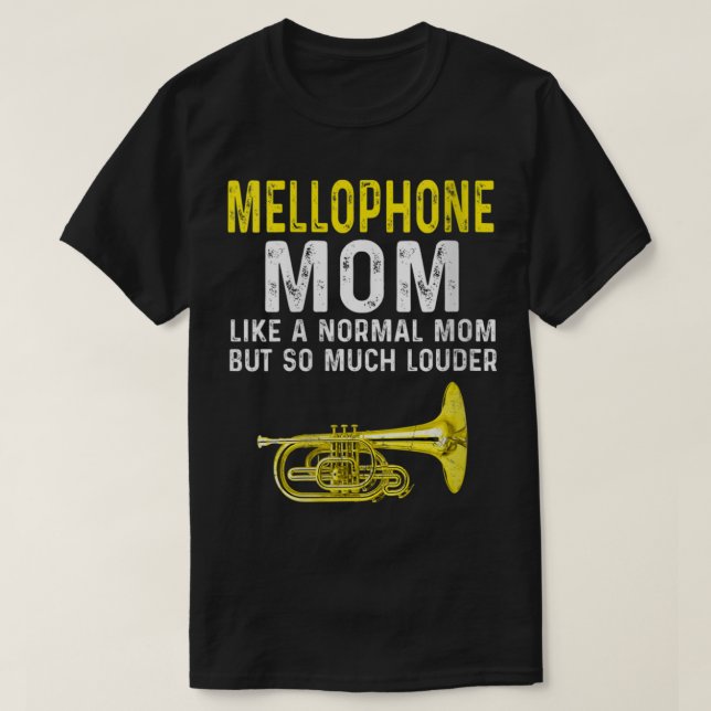 Womens Mellophone Mamma Marching Band VNeck T Shirt (Design framsida)