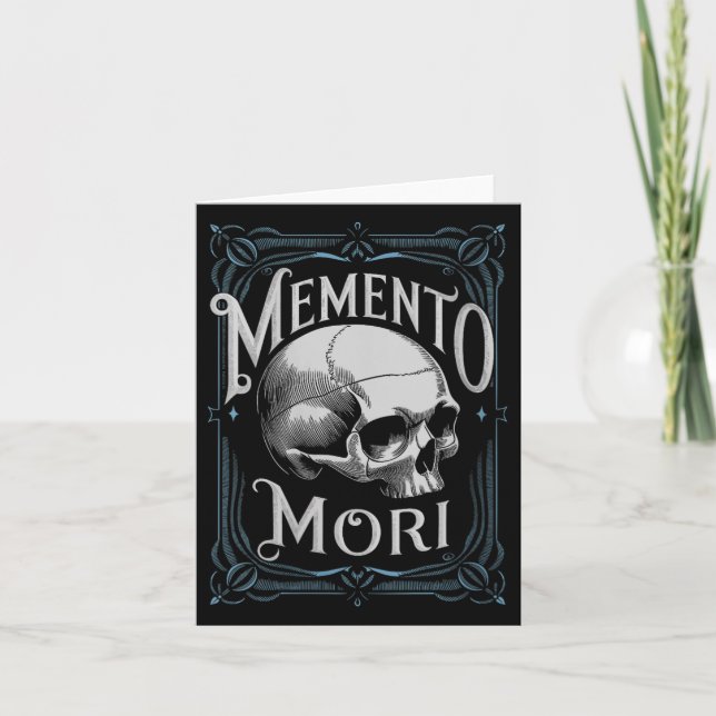 Womens Memento Mori Life Philosophy Latin Quote St Kort (Framsida)
