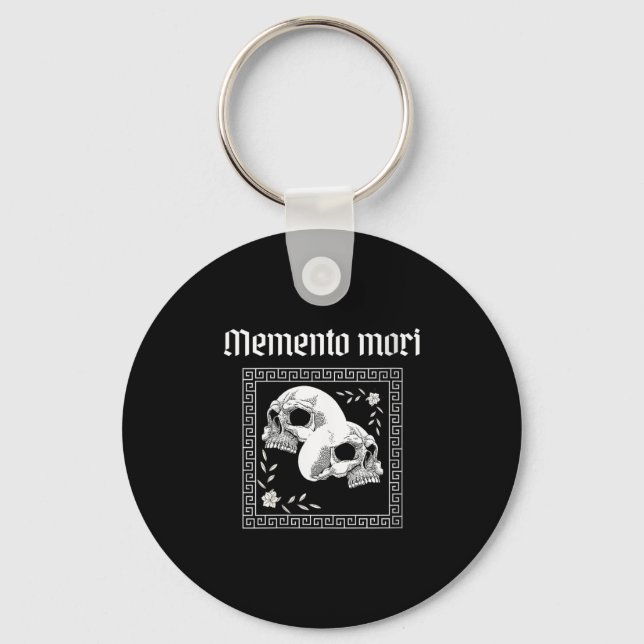 Womens Memento Mori Skull Stoic Philosophy Manar W Nyckelring (Framsida)