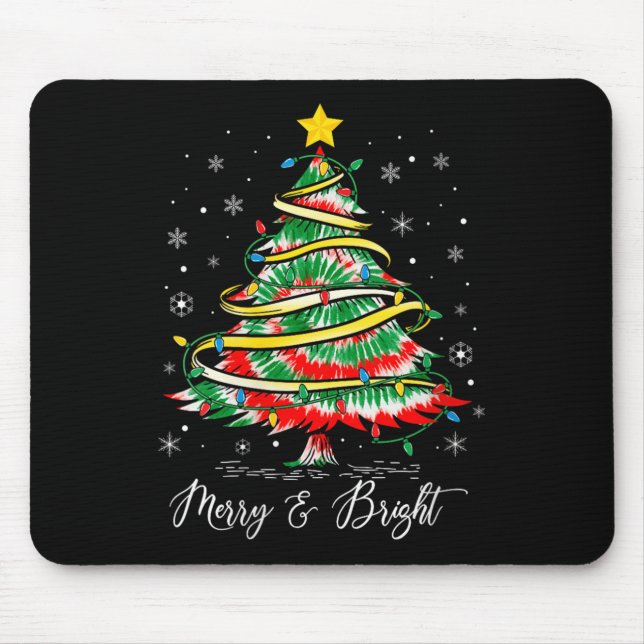 Womens Merry &amp; Bright Merry Christmas Tree Tie Musmatta (Framsidan)