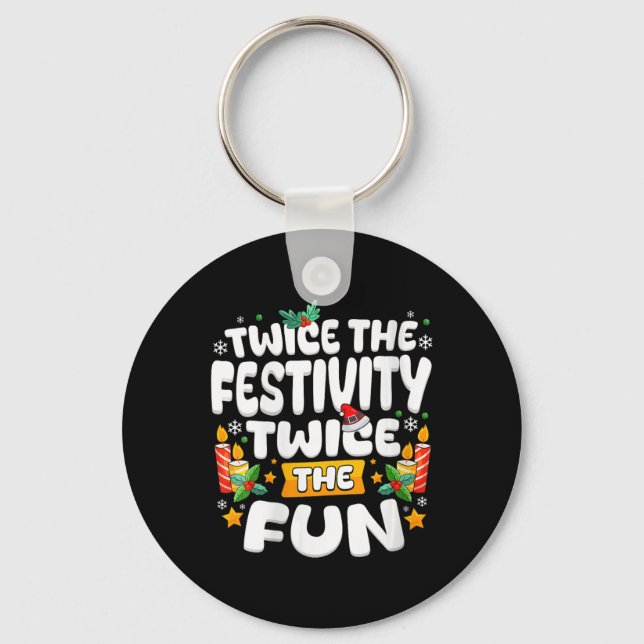 Womens Merry Birthday jul Snögubbe Julafton Bday Nyckelring (Framsida)