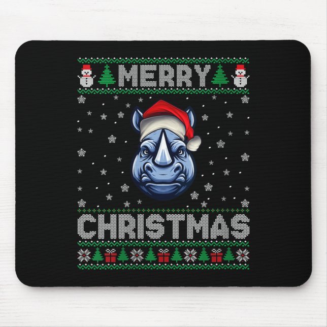 Womens Merry Christmas 2025 Rhino Santa Hat Ugly X Musmatta (Framsidan)