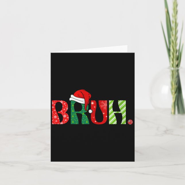 Womens Merry Christmas Bruh Santa Claus Snow Xmas  Kort (Framsida)