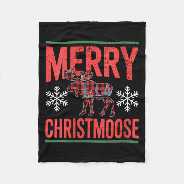 Womens Merry Christmoose Holiday Moose Ugly Sweate Fleecefilt (Framsidan)