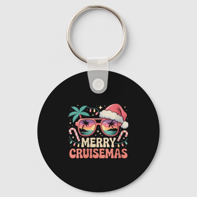 Womens Merry Cruisemas 2025 2026 Christmas Santa R Nyckelring (Framsida)