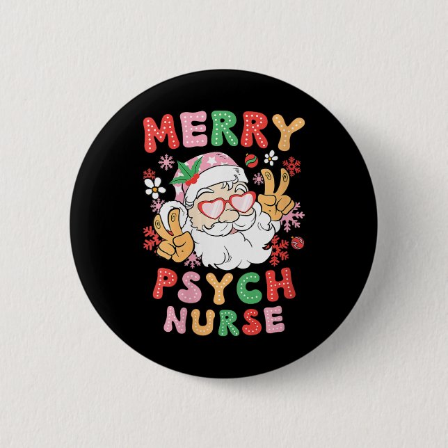 Womens Merry Psych Nurse jul Psychianny Nur Knapp (Framsida)
