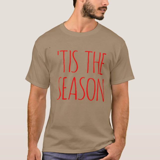Womens MERRY SEASON CHRISTMAS SAYING DECORATIONS L T Shirt (Framsida)