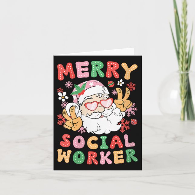 Womens Merry Social Worker jul Social Worker Kort (Framsida)
