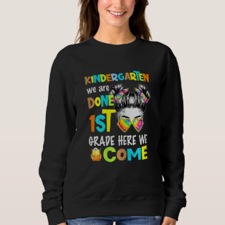 Womens Messy Bun Girl Glasses Pencil Kindergarten T Shirt