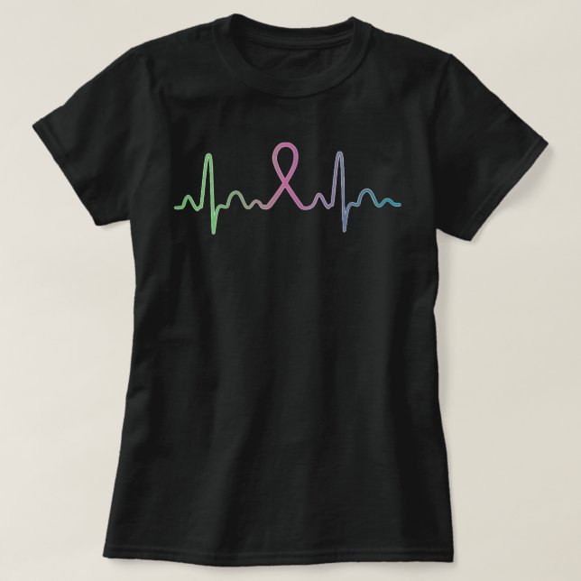 Womens Metastatic Breast Cancer Heartbeat Awarenes T Shirt (Design framsida)