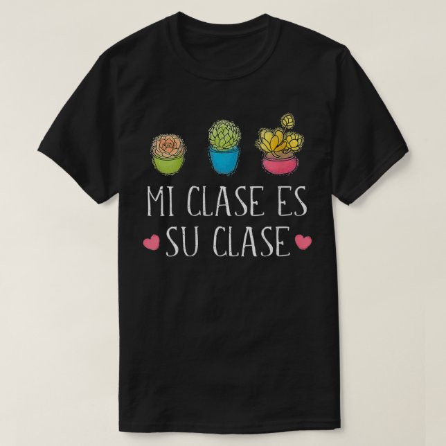 Womens Mi Clase Es Su Clase Bilingual Spain Teac T Shirt (Design framsida)