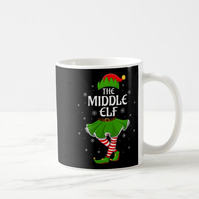 Womens Middle Elf Christmas Family Girls Women Elf Kaffemugg (Höger)