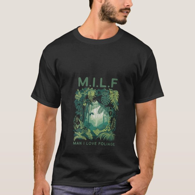 Womens MILF Man I Kärlek Foliage Höst löv Funny T Shirt (Framsida)
