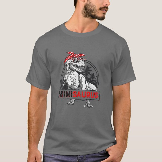 Womens Mimisaurus Rex Dinosaur Funny Mors dag T Shirt (Framsida)