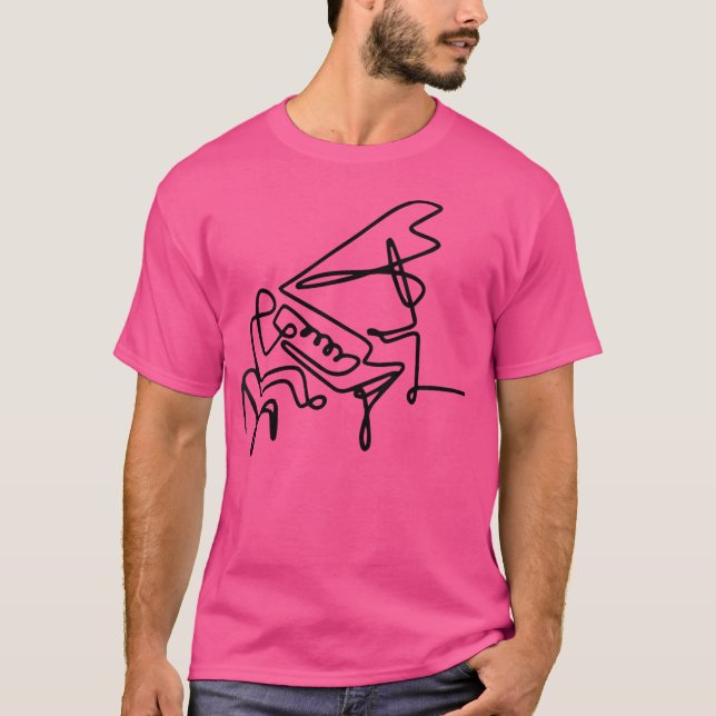 Womens Minimalistic Piano T Shirt (Framsida)