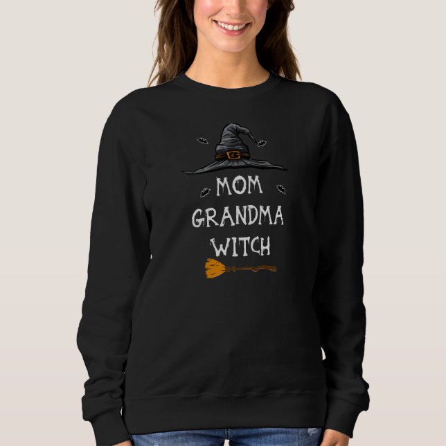 Womens Mom Grandma Witch Halloween   T Shirt (Framsida)