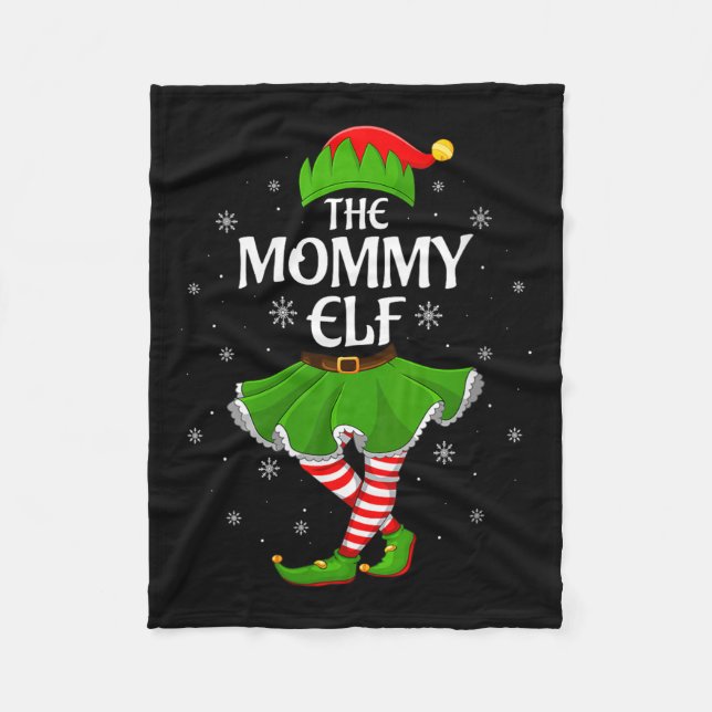Womens Mommy Elf Christmas Family Girls Women Elf  Fleecefilt (Framsidan)