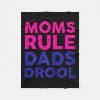 Womens Moms Rule Dads Drool Funny Mother's Day Gra Fleecefilt