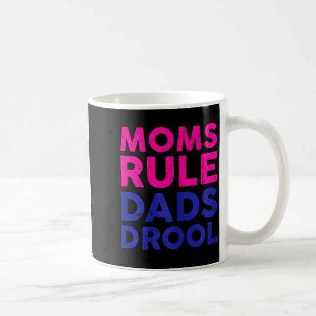 Womens Moms Rule Dads Drool Funny Mother's Day Gra Kaffemugg (Höger)