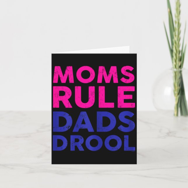 Womens Moms Rule Dads Drool Funny Mother's Day Gra Kort (Framsida)
