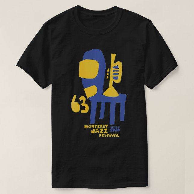 Womens Monterey Jazz Festival Ordförande Trumpet V T Shirt (Design framsida)