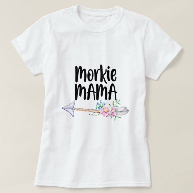 Womens Morkie Mamma Cute Hund älskare Mamma Yorksh T Shirt (Design framsida)