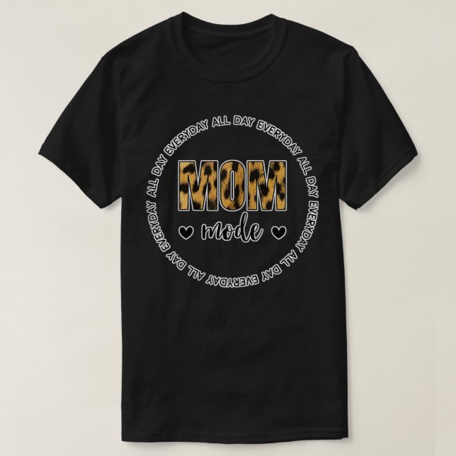 Womens Mors dag Tee for Mamma Mamma Grandma Leopar (Design framsida)