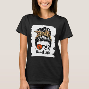 Womens Moster Life Messy Bun Funny Ocer Basketball T Shirt