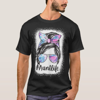 Womens Moster Life Messy Hair Bun Tie Dye Women Mo T Shirt