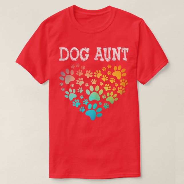 Womens Moster Proud Hund Auntie Tee med Hund Tass (Design framsida)