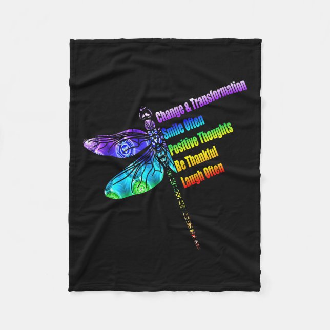 Womens Motivational Insration Gift Dragonfly  Fleecefilt (Framsidan)