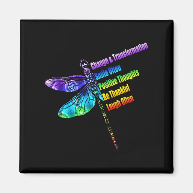 Womens Motivational Insration Gift Dragonfly  Magnet (Framsidan)