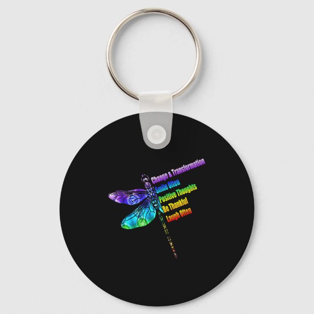 Womens Motivational Insration Gift Dragonfly  Nyckelring (Framsida)