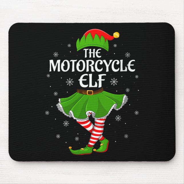 Womens Motorcycle Elf Christmas Family Girls Women Musmatta (Framsidan)