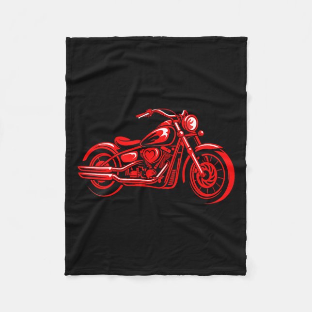 Women's Motorcycle Heart Biker Valentines Day Ride Fleecefilt (Framsidan)