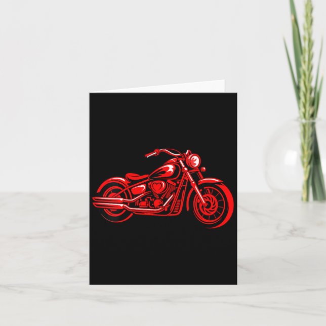 Women's Motorcycle Heart Biker Valentines Day Ride Kort (Framsida)