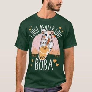 Womens Mouse Boba Funny Anime Jape Bubble Tea T Shirt