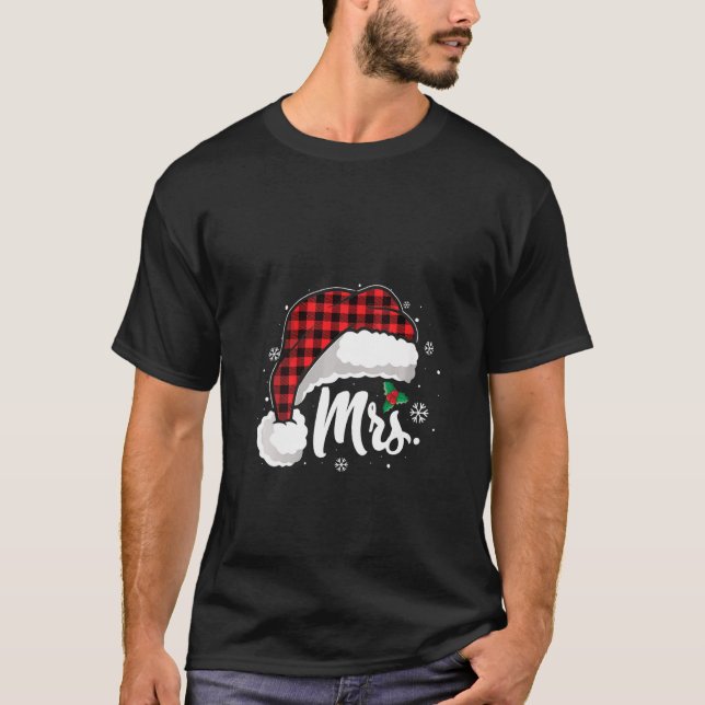Womens Mrs. och Santa Hat Buffalo Play Christma T Shirt (Framsida)