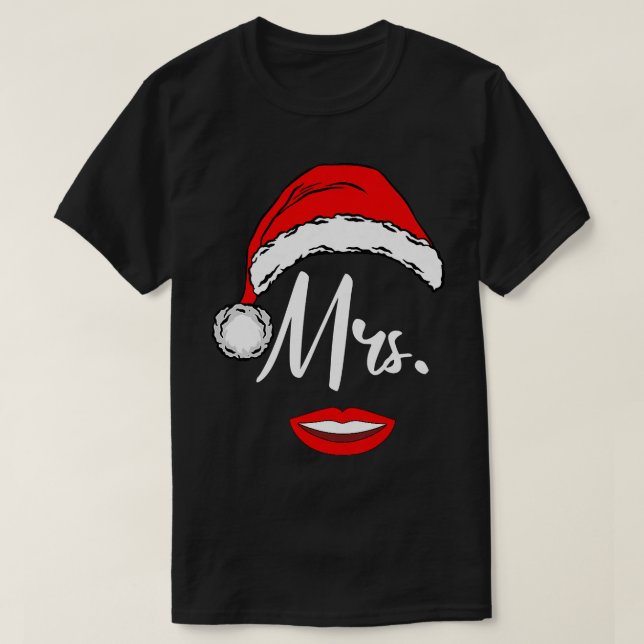 Womens Mrs Santa Claus Outfit Matching Couples Chr T Shirt (Design framsida)