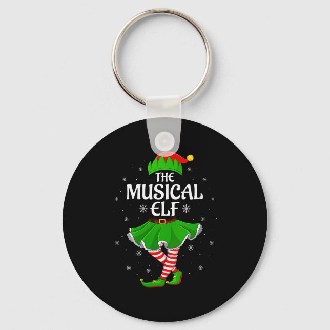 Womens Musical Elf Christmas Family Girls Women El Nyckelring (Framsida)