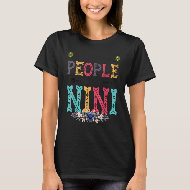 Womens My Favorite People Call Me Nini Flower T Shirt (Framsida)