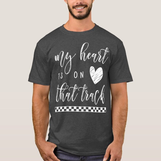 Womens My Heart Is On That Track  Motocross BMX T Shirt (Framsida)