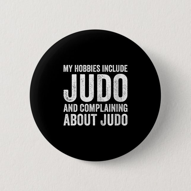 Womens My Hobbies Include Judo Funny Judoka V-neck Knapp (Framsida)