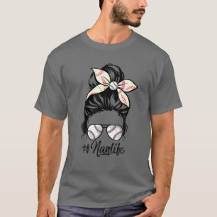 Womens Nan Life Softball Baseball Mors dag Mes T Shirt