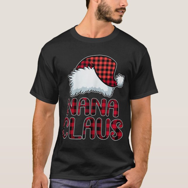 Womens Nana Claus Shirt Funny jul Pajama Fam T Shirt (Framsida)